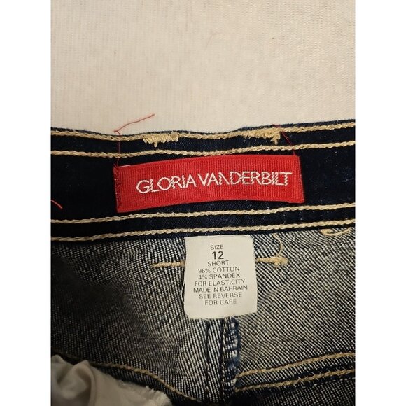 Vintage Y2K Gloria Vanderbilt Blue Straight Leg Retro Jeans 12 Short - Picture 7 of 7